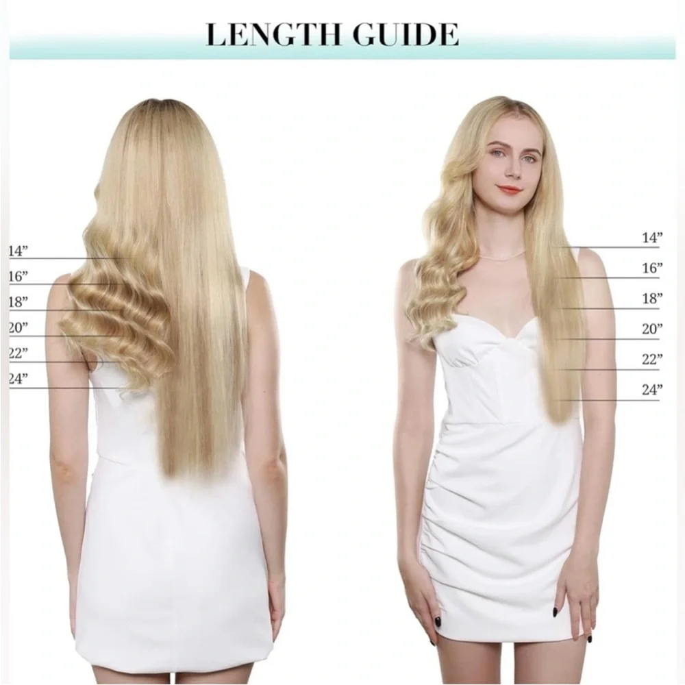 Doores Ash Golden Platinum Blonde Balayage Human Hair 22 Inch Clip In Extensions